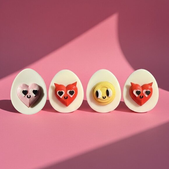 Deviled Egg Clicker Fidget Purse Charm Retro Kitsch ADHD Neurodivergent Clicky - Picture 3 of 9